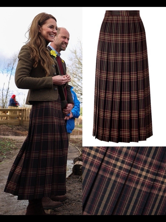 Gucci Dresses & Skirts - Gucci Pleated Checked Wool-Twill Midi Skirt
